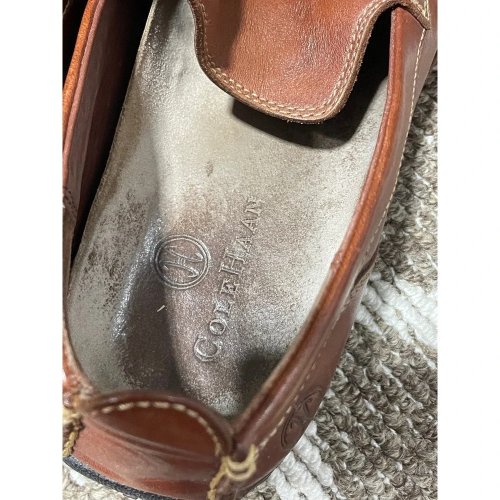Cole Haan Loafers Men's 9.5‎ Brown Leather Nike Air Driving Mocs Slip on Shoes